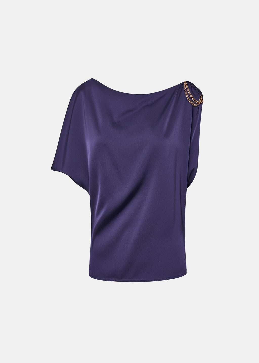 Ασύμμετρη μπλούζα με σατέν όψη