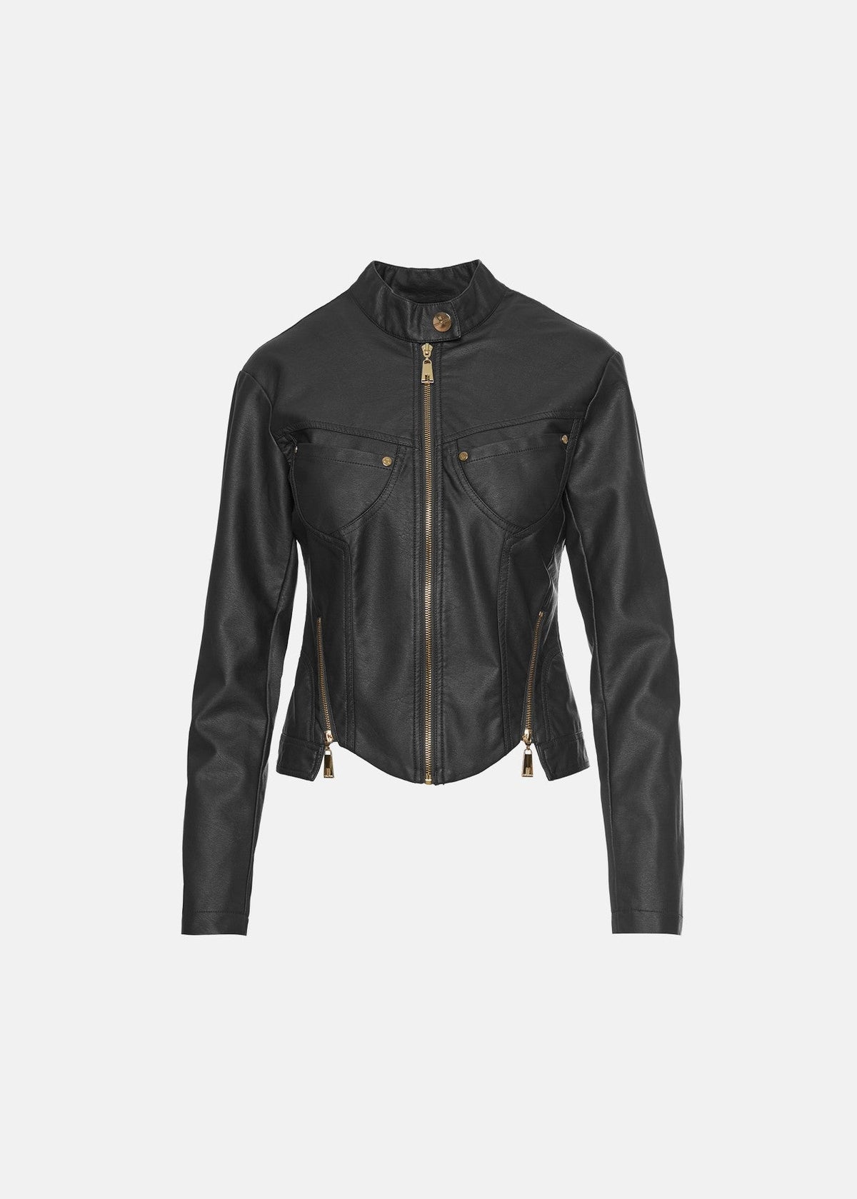 Biker τζάκετ με δερμάτινη όψη