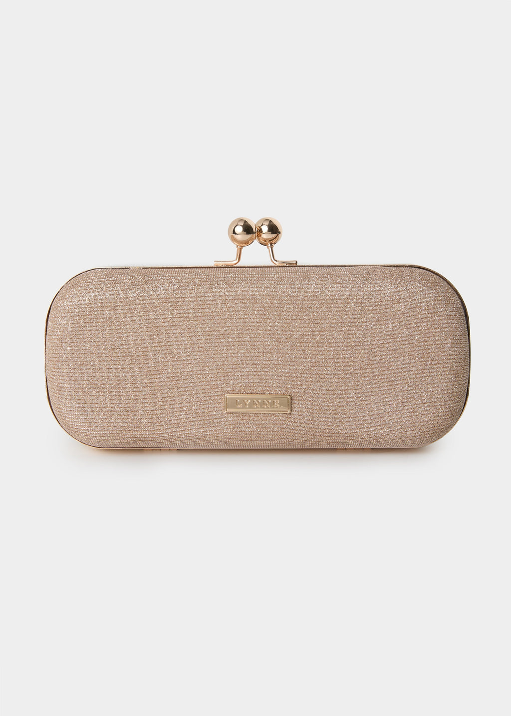 Rose gold μεταλλικό clutch