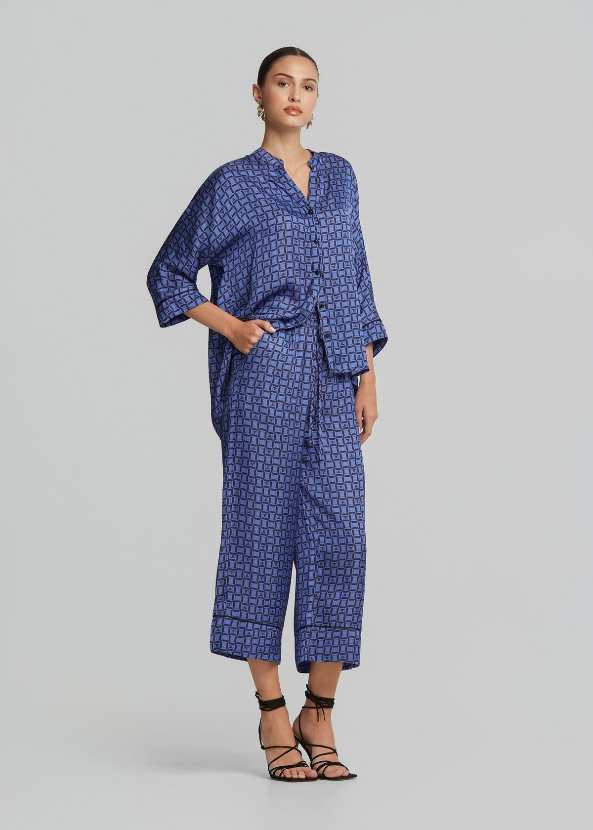 Πουκάμισο με τύπωμα Logo σε σατέν όψη